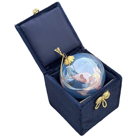 Vintage 2001 Dove Peace On Earth Li Bien Inside Art Glass Ball Ornament - Picture 6 of 9